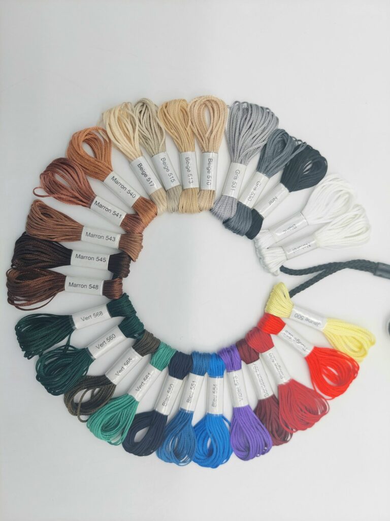 Les couleurs disponibles des fils en polyamide et polyester de Sigier capelle pour l'assemble tige, semelle